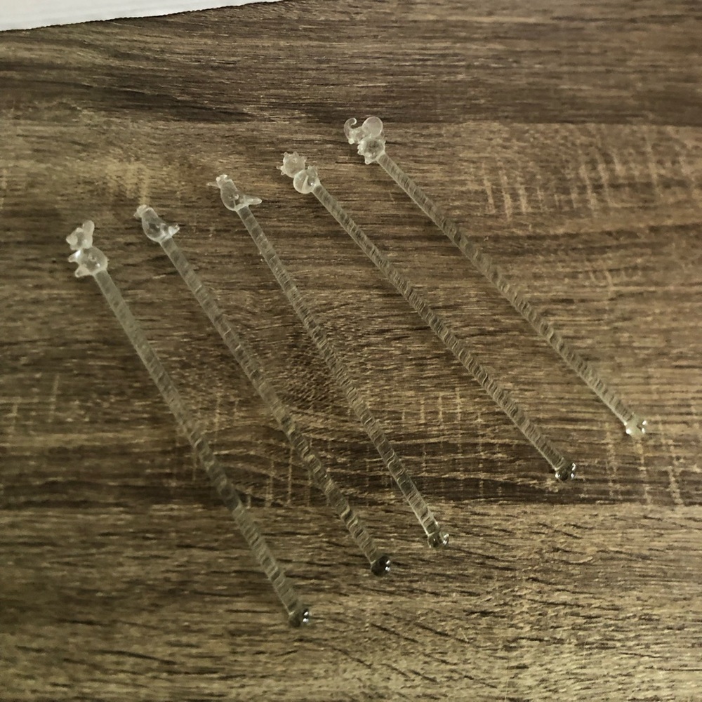 Hand Blown Glass Animal Cocktail Stir Sticks